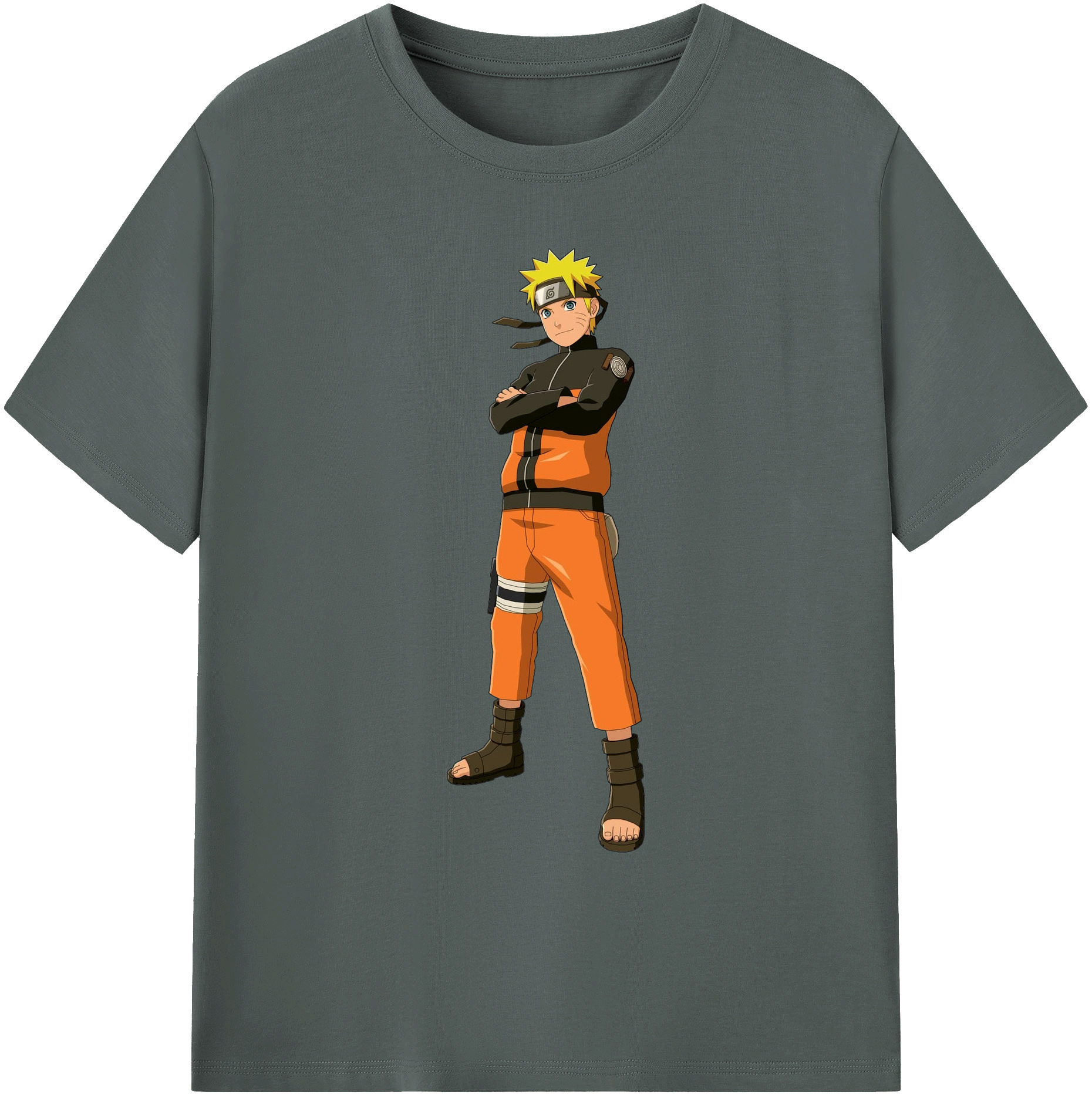 （画像用） NARUTO -ナルト- うずまき ナルト Uzumaki Naruto 綿100％ メンズ半袖Tシャツ｜肌触りやわらか＆通気性